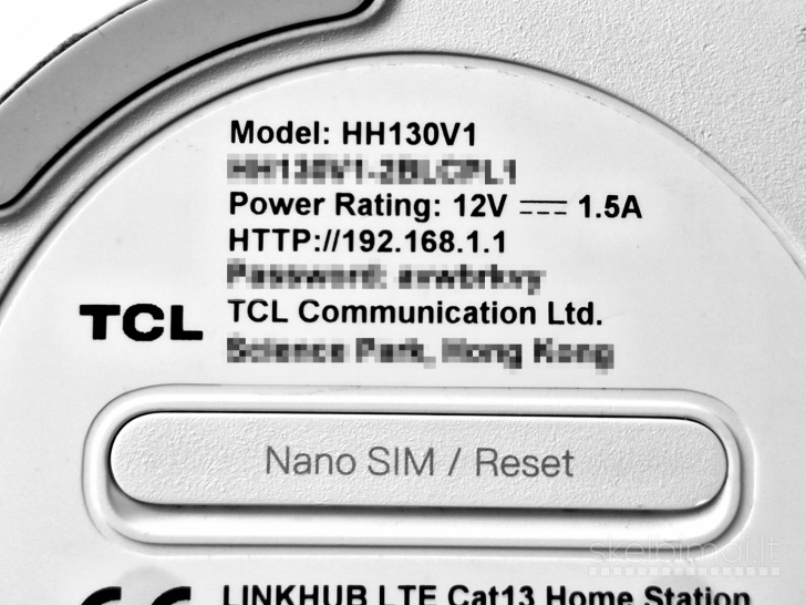 4G+ LTE modemas TCL HH130V1 su WiFi