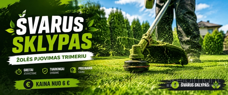 Žolės pjovimo trimeriu paslaugos Kaunas, Kauno raj.