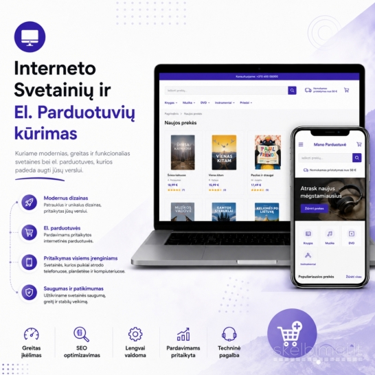 Svetainės ir e. parduotuvės, kurios kelia verslą į viršų