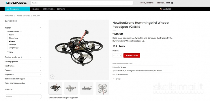 Parduodu Miniwhoop drona su smulkmenomis