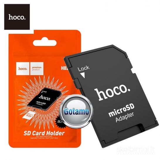 1257 Micro SD (TF) į SD atminties kortelės adapteris Hoco HB22