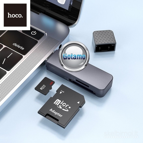 1258 Micro SD (TF) ir SD kortelių skaitytuvas USB 2.0 Hoco HB45