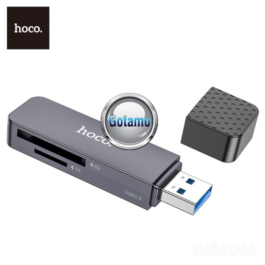 1258 Micro SD (TF) ir SD kortelių skaitytuvas USB 2.0 Hoco HB45