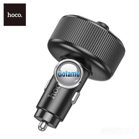 1264 FM moduliatorius Hoco E82 su Type-C 30W ir USB QC 3.0 – iki 68W galia