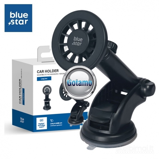 1271 Prie stiklo tvirtinamas auto laikiklis telefonui Blue Star MagSafe