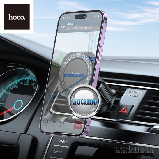 1275 Prie grotelių tvirtinamas auto laikiklis telefonui Hoco Air Outlet MagSafe