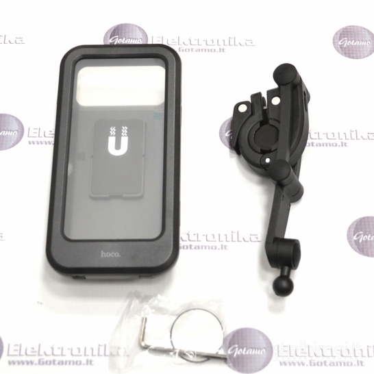 1276 Prie dviračio tvirtinamas laikiklis telefonui Hoco Fully Enclosed