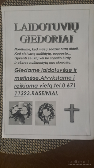 Giedoriai,giedotojai,giesminkai laidotuvėse
