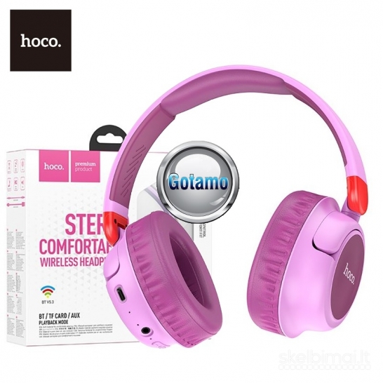 1278 Bluetooth ausinės Hoco Stereo Comfortable W43 (violetinės)