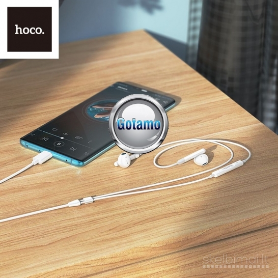 1281 Type-C ausinės Hoco Stereo 3D su plastikiniais antgaliais WWW.GOTAMO.LT