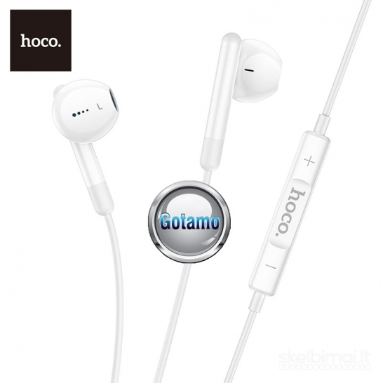 1281 Type-C ausinės Hoco Stereo 3D su plastikiniais antgaliais WWW.GOTAMO.LT