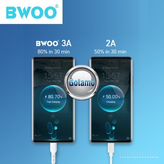 803 Apple Lightning laidas 1 metras 3A BWOO WWW.G23.LT