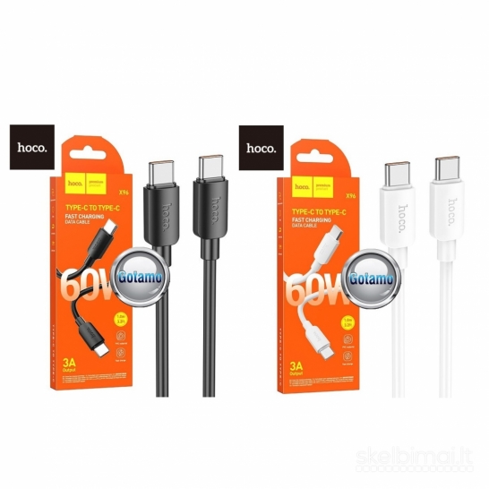 1286 Type-C į Type-C laidas 1 metras 60W Hoco WWW.GOTAMO.LT