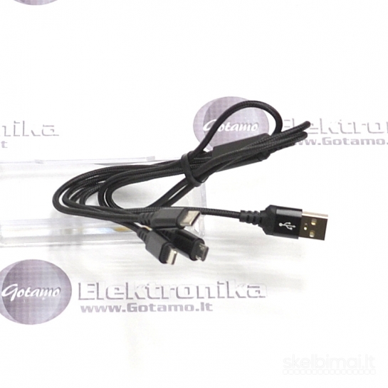 1290 3in1 laidas Apple Lightning, Type-C, Micro USB 1 metras 15W Hoco