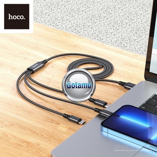 1290 3in1 laidas Apple Lightning, Type-C, Micro USB 1 metras 15W Hoco