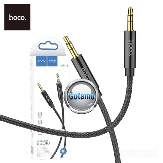 1291 AUX 3.5mm į AUX 3.5mm laidas 2 metrai Hoco WWW.GOTAMO.LT