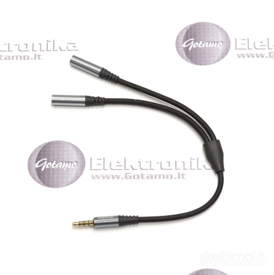1292 AUX 3.5mm į 2x AUX 3.5mm lizdus skirstytuvas (šakotuvas) Hoco