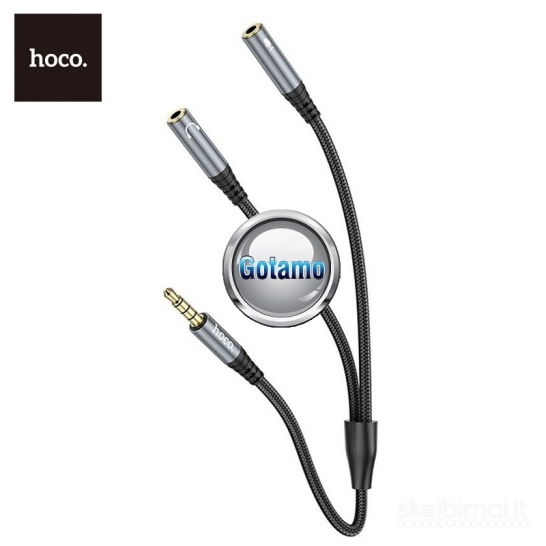 1292 AUX 3.5mm į 2x AUX 3.5mm lizdus skirstytuvas (šakotuvas) Hoco
