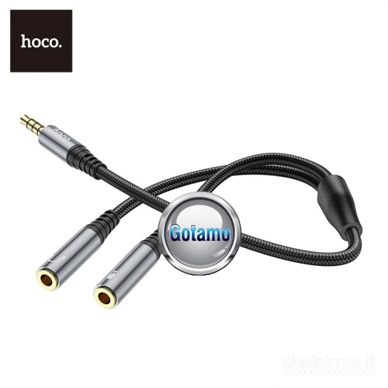 1292 AUX 3.5mm į 2x AUX 3.5mm lizdus skirstytuvas (šakotuvas) Hoco