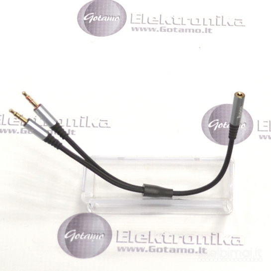 1293 AUX 3.5mm lizdas į 2X AUX 3.5mm ausinių ir mikrofono skirstytuvas Hoco