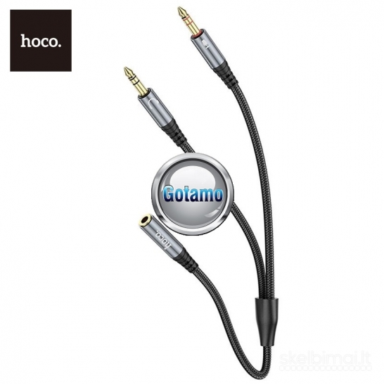 1293 AUX 3.5mm lizdas į 2X AUX 3.5mm ausinių ir mikrofono skirstytuvas Hoco