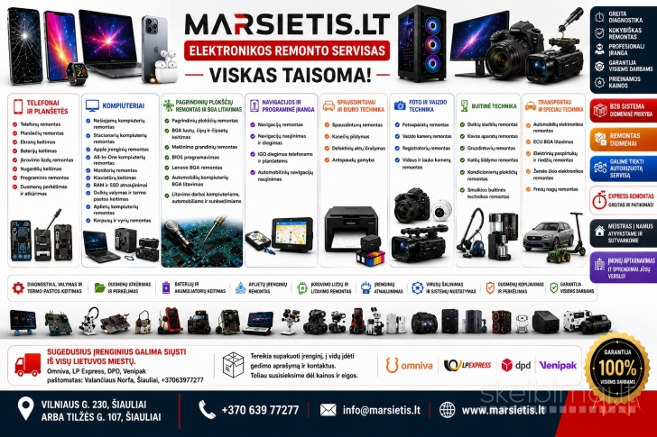 WWW.MARSIETIS.LT – DAUGIAUSIA REMONTO DARBŲ ATLIEKANTIS SERVISAS, taisykla