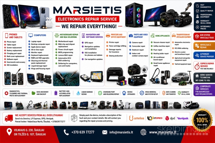 WWW.MARSIETIS.LT – ONE OF THE LARGEST ELECTRONICS REPAIR CENTERS