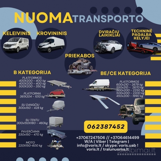 PRIEKABOS SU PLASTIKINIU DANGČIU NUOMA  
