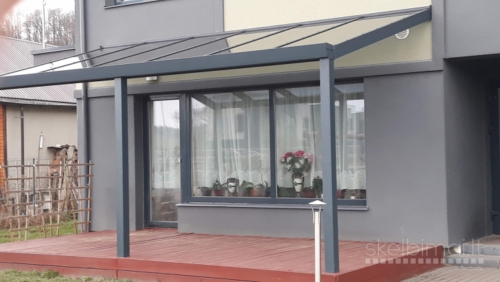 Aliuminio stoginės,Verandų stiklinimas,Stogeliai