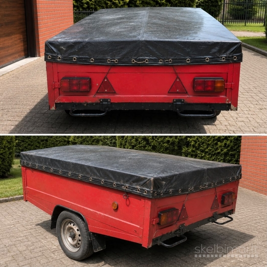Parduodama registruota automobilio priekaba 500 kg su tentu