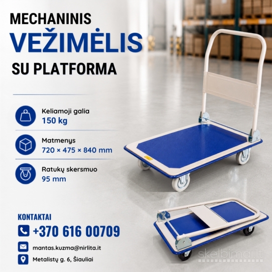 Mechaninis vežimėlis su platforma 150 kg Staxx TD1/150