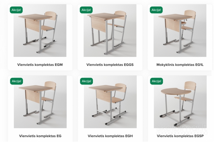 Mokykliniai suolai, kėdės, komplektai AKCIJA