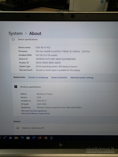 HP EliteBook 850 G8. i7-1185G7. 16/ 256 gb.