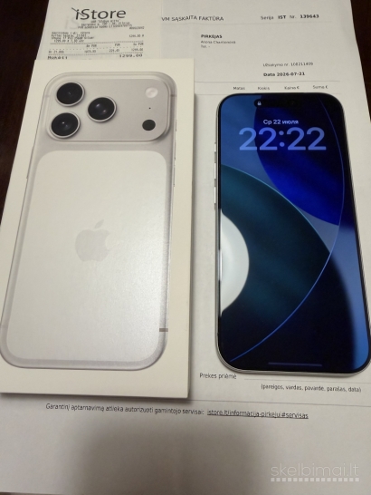 VISIŠKAI NAUJAS su čekiu IPHONE 17Pro