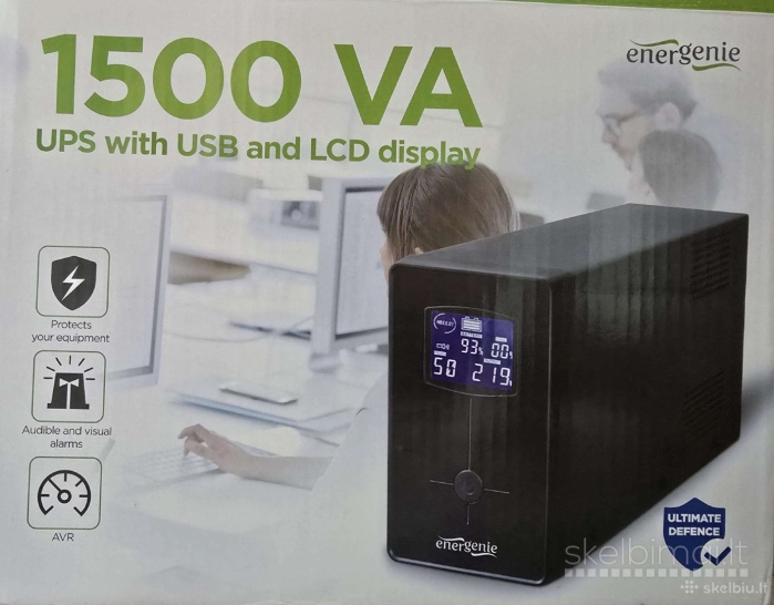 Apynaujas Gembird Ups with LCD Display 1500va 900w