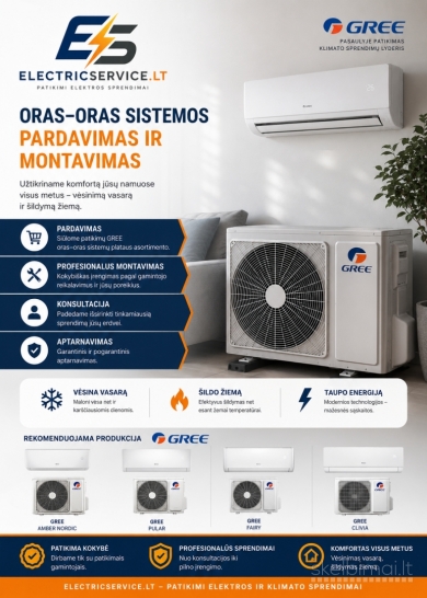 oras-oras šilumos siurblių pardavimas ir montavimas