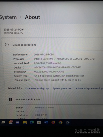 Lenovo Yoga 370. I7- 7500U. 8/256 gb.