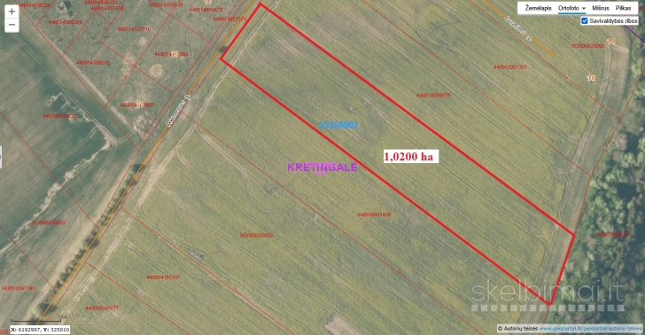 Parduodamas pigiai geroje vietoje 1,0200 ha žemės sklypas