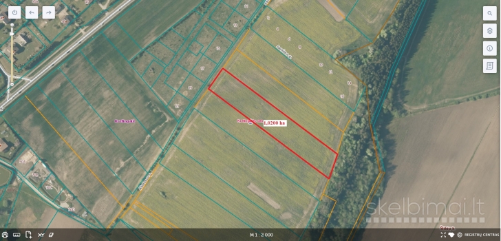Parduodamas pigiai geroje vietoje 1,0200 ha žemės sklypas