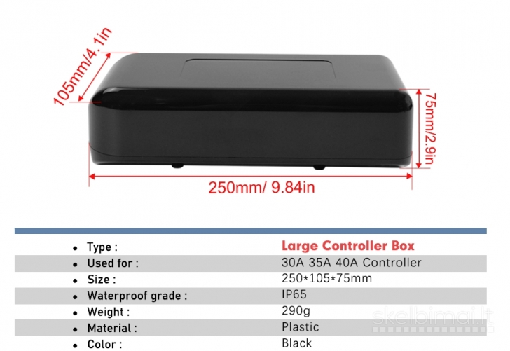 Nauja Elektrinio dviračio valdiklio (kontrolerio) dėžutė – 250×105×75 mm