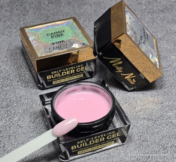 Statybinis gelis nagams Candy Pink, savaime išsilyginantis, 50g