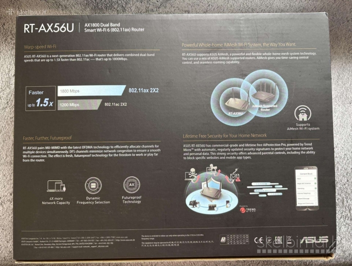 Asus RT-AX56U AX1800 Wifi 6 maršrutizatorius