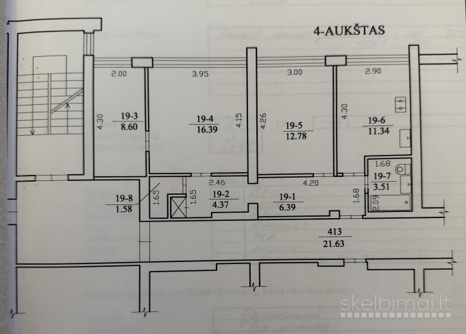 Parduodamas 3 kambarių butas Dainavos g.30, Panevėžyje