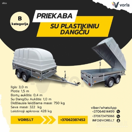 PRIEKABŲ NUOMA NUO MOTOCIKLAMS SKIRTŲ IKI ESKAVATORINIŲ www.voris.lt