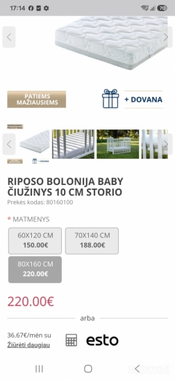 Vaikiška lova su čiužiniu