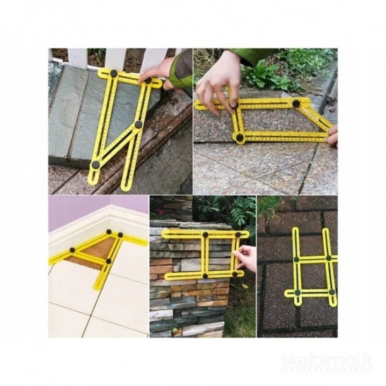 Reguliuojamas kampų šablonas pjovimui, 4 segmentų