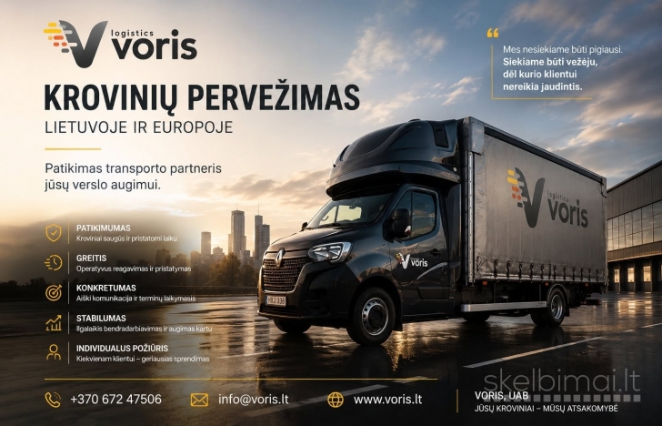 EXPRESS GREITIS KROVINIŲ PERVEŽIMAMS 24/7 LT-VISA EUROPA-LT