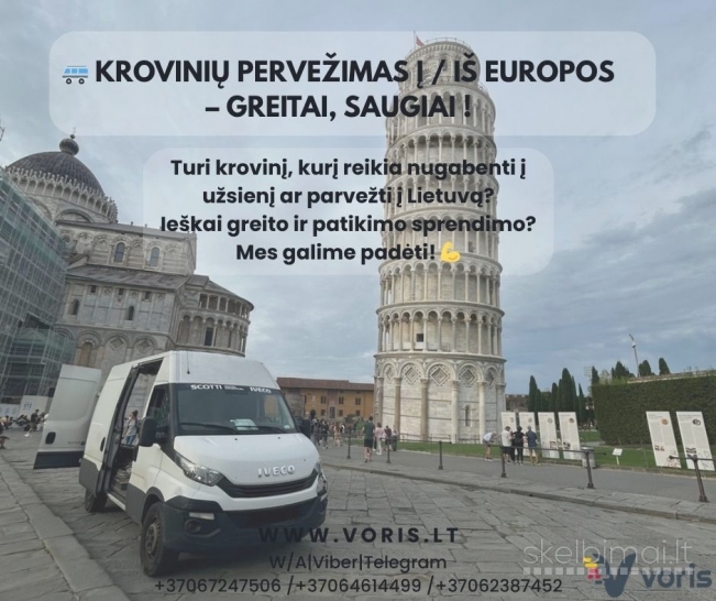 EXPRESS GREITIS KROVINIŲ PERVEŽIMAMS 24/7 LT-VISA EUROPA-LT