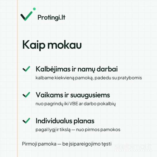Anglų kalbos korepetitorius – gyvai Kaune arba internetu