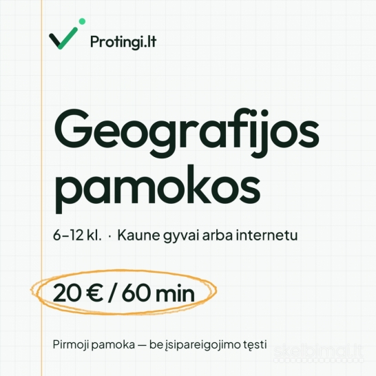 Geografijos korepetitorius – gyvai Kaune arba internetu